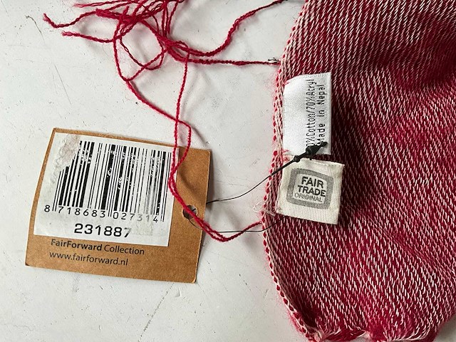 Fair trade warme sjaal multicolor (47x) - afbeelding 6 van  9