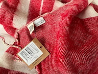 Fair trade warme sjaal rood/wit (39x) - afbeelding 7 van  8
