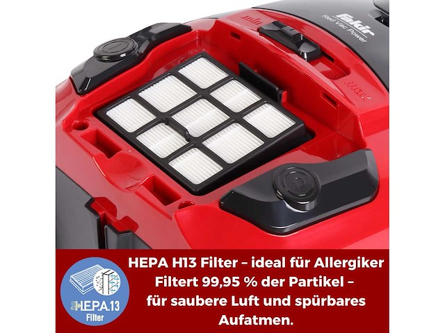 Fakir red vac power vac stofzuiger met zak, 700 w, staande stofzuiger - afbeelding 3 van  6
