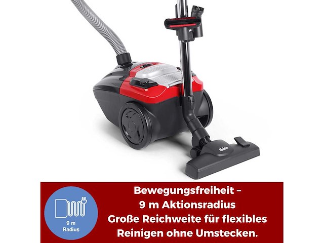 Fakir red vac power vac stofzuiger met zak, 700 w, staande stofzuiger - afbeelding 5 van  6