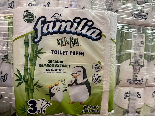 Familia - bamboo - 1 pallet wc papier - toiletpapier - afbeelding 3 van  3