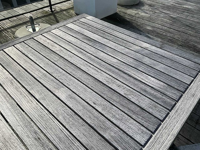 Farmers weave terrastafel + stoelen (6x) - afbeelding 7 van  8