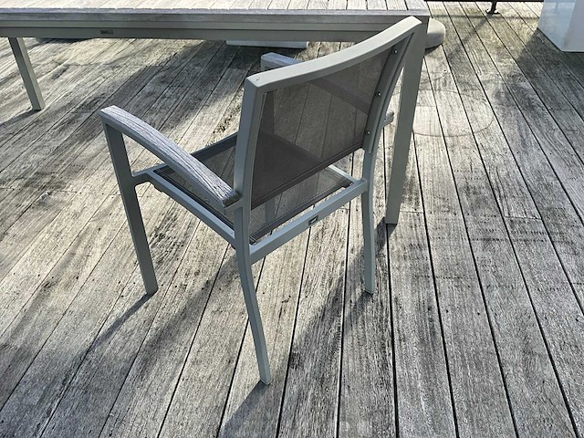 Farmers weave terrastafel + stoelen (6x) - afbeelding 4 van  10