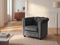 Fauteuil - houtskoolfluweel