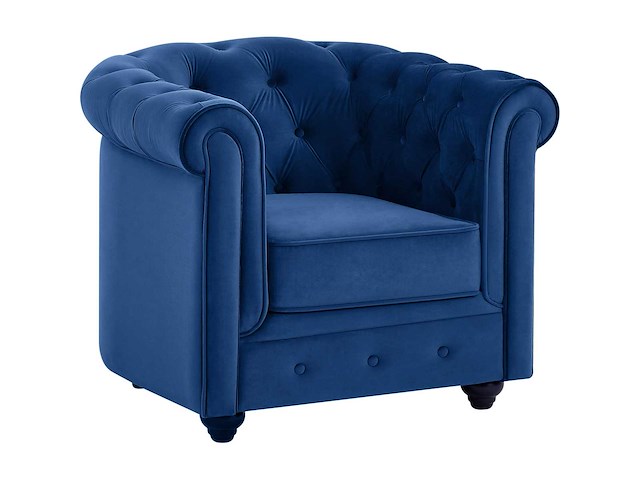 Fauteuil - koninklijk blauw fluweel - afbeelding 1 van  2