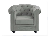 Fauteuil - lichtgrijs fluweel - afbeelding 2 van  6