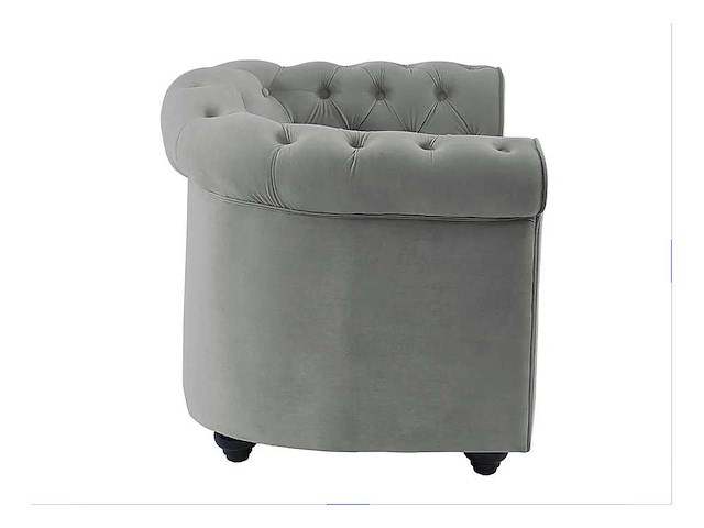 Fauteuil - lichtgrijs fluweel - afbeelding 5 van  6