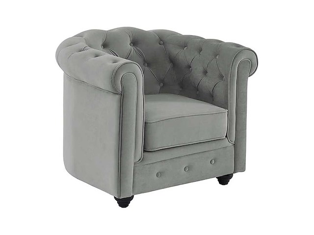 Fauteuil - lichtgrijs fluweel - afbeelding 3 van  6