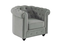 Fauteuil - lichtgrijs fluweel - afbeelding 3 van  6