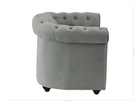 Fauteuil - lichtgrijs fluweel - afbeelding 5 van  6