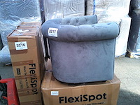 Fauteuil - lichtgrijs fluweel - afbeelding 6 van  6