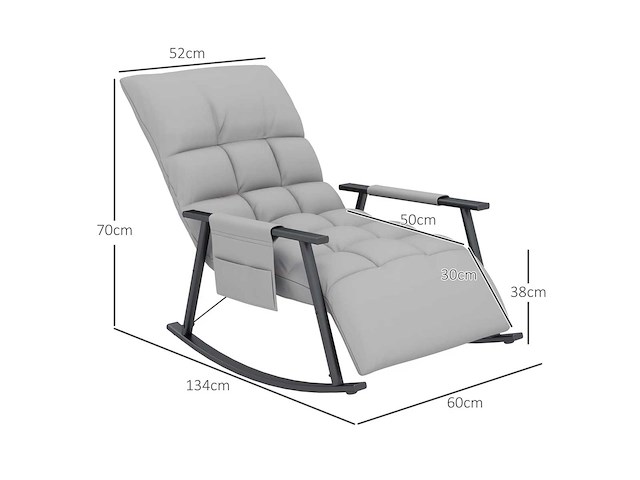 Fauteuil à bascule, dossier et repose-pieds réglables - afbeelding 4 van  9