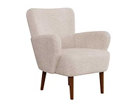 Fauteuil bouclé avec pieds en bois - afbeelding 2 van  5