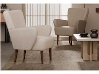Fauteuil bouclé avec pieds en bois - afbeelding 3 van  5