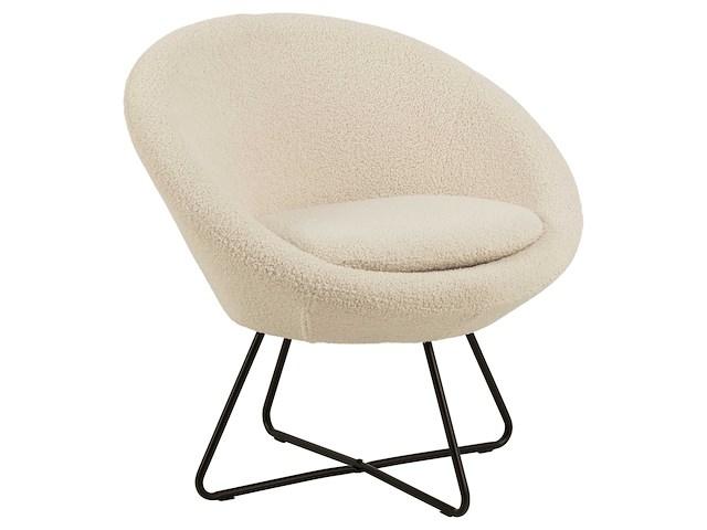 Fauteuil cezar teddystof - crème/zwart - afbeelding 2 van  7