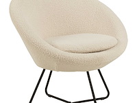 Fauteuil cezar teddystof - crème/zwart - afbeelding 2 van  7