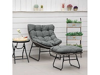 Fauteuil chaise de jardin avec repose-pieds en métal époxy - afbeelding 3 van  10