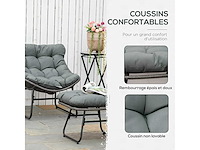 Fauteuil chaise de jardin avec repose-pieds en métal époxy - afbeelding 7 van  10