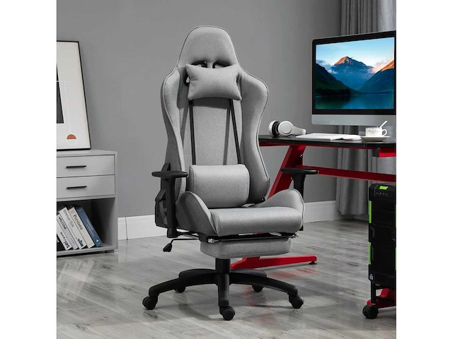 Fauteuil de bureau chaise de bureau manager grand confort repose-pied tétière + coussin lombaires - afbeelding 2 van  9