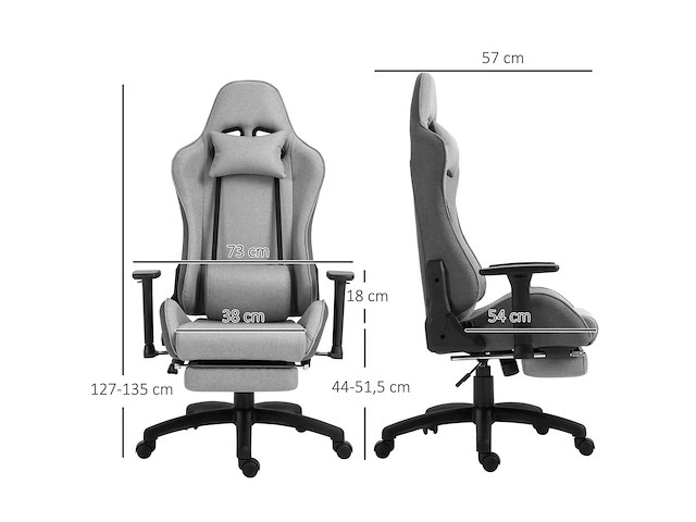 Fauteuil de bureau chaise de bureau manager grand confort repose-pied tétière + coussin lombaires - afbeelding 4 van  9