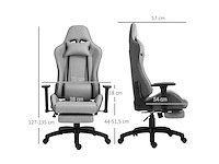 Fauteuil de bureau chaise de bureau manager grand confort repose-pied tétière + coussin lombaires - afbeelding 4 van  9