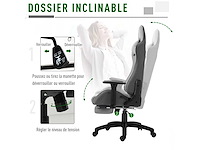 Fauteuil de bureau chaise de bureau manager grand confort repose-pied tétière + coussin lombaires - afbeelding 5 van  9