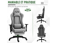 Fauteuil de bureau chaise de bureau manager grand confort repose-pied tétière + coussin lombaires - afbeelding 6 van  9