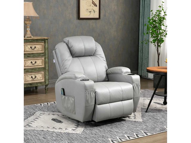 Fauteuil de massage et inclinable avec repose-pieds et télécommande - afbeelding 2 van  9