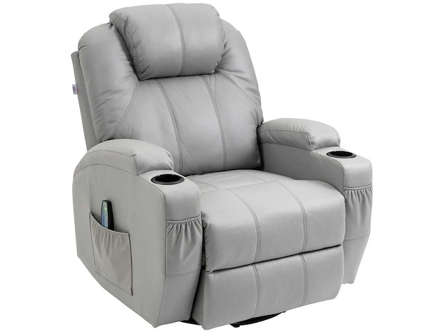 Fauteuil de massage et inclinable avec repose-pieds et télécommande - afbeelding 7 van  9