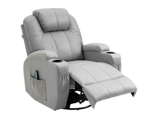 Fauteuil de massage et inclinable avec repose-pieds et télécommande - afbeelding 8 van  9