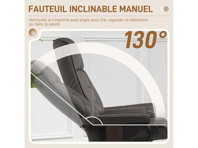 Fauteuil de relaxation inclinable avec repose-pied - afbeelding 5 van  8