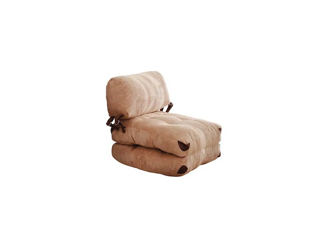Fauteuil die kan worden omgebouwd tot bed met corduroy-bekleding en kameelafwerking - afbeelding 2 van  7