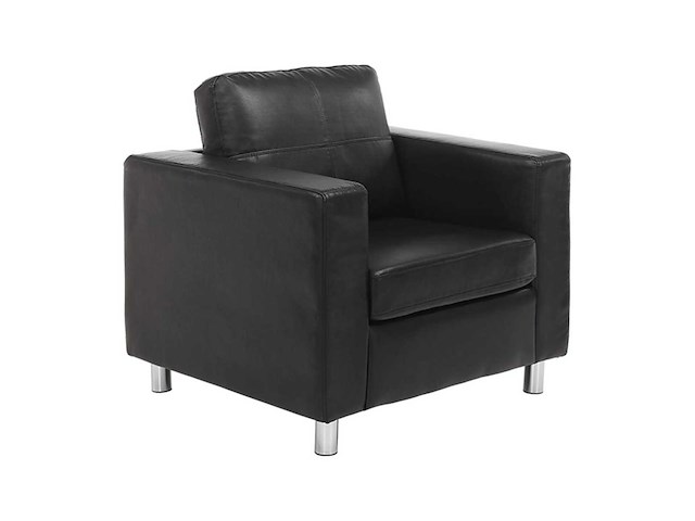 Fauteuil en simili - noir - afbeelding 2 van  6