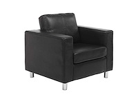 Fauteuil en simili - noir - afbeelding 2 van  6