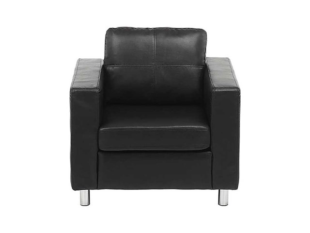 Fauteuil en simili - noir - afbeelding 3 van  6
