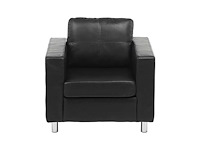 Fauteuil en simili - noir - afbeelding 3 van  6