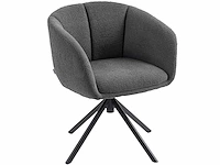 Fauteuil, gestoffeerde fauteuil met comfortabele zit, draaibaar, zachte bekleding, tot 120 kg, donkergrijs - afbeelding 2 van  5