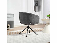 Fauteuil, gestoffeerde fauteuil met comfortabele zit, draaibaar, zachte bekleding, tot 120 kg, donkergrijs - afbeelding 4 van  5