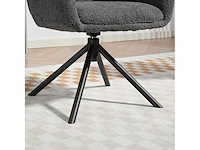 Fauteuil, gestoffeerde fauteuil met comfortabele zit, draaibaar, zachte bekleding, tot 120 kg, donkergrijs - afbeelding 5 van  5