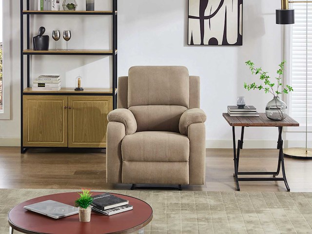 Fauteuil in taupe microvezel - afbeelding 1 van  6