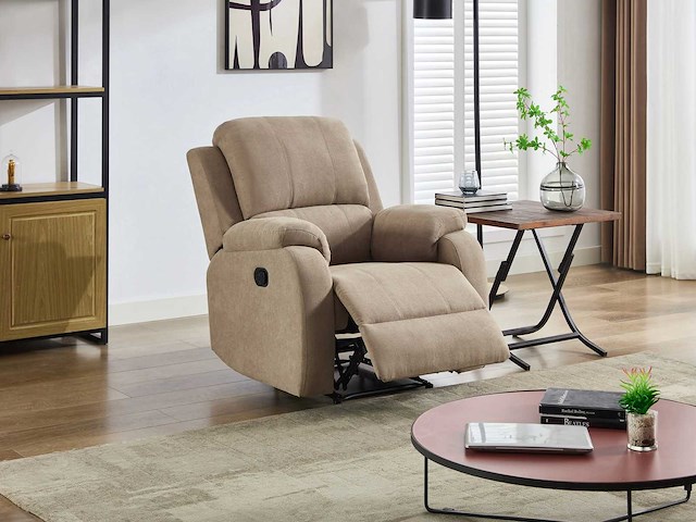 Fauteuil in taupe microvezel - afbeelding 2 van  6