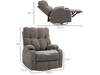 Fauteuil inclinable avec repose-pieds - tissu - afbeelding 4 van  9