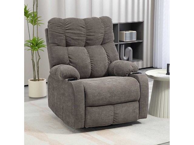 Fauteuil inclinable avec repose-pieds - tissu - afbeelding 5 van  9