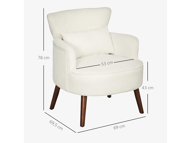 Fauteuil met rugleuning, afgeronde armleuningen, gestoffeerde lounge fauteuil - afbeelding 2 van  9