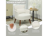 Fauteuil met rugleuning, afgeronde armleuningen, gestoffeerde lounge fauteuil - afbeelding 4 van  9