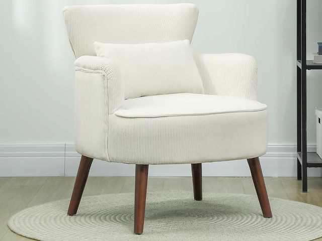 Fauteuil met rugleuning, afgeronde armleuningen, gestoffeerde lounge fauteuil - afbeelding 1 van  10