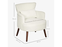 Fauteuil met rugleuning, afgeronde armleuningen, gestoffeerde lounge fauteuil - afbeelding 3 van  10
