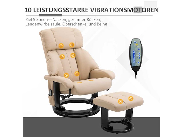 Fauteuil met voetsteun - massage met afstandsbediening - afbeelding 5 van  8