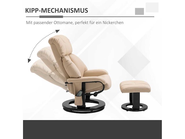 Fauteuil met voetsteun - massage met afstandsbediening - afbeelding 7 van  8