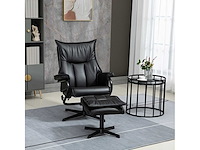 Fauteuil met voetsteun, draaibaar, leunbaar, stalen frame, zwart - afbeelding 1 van  5